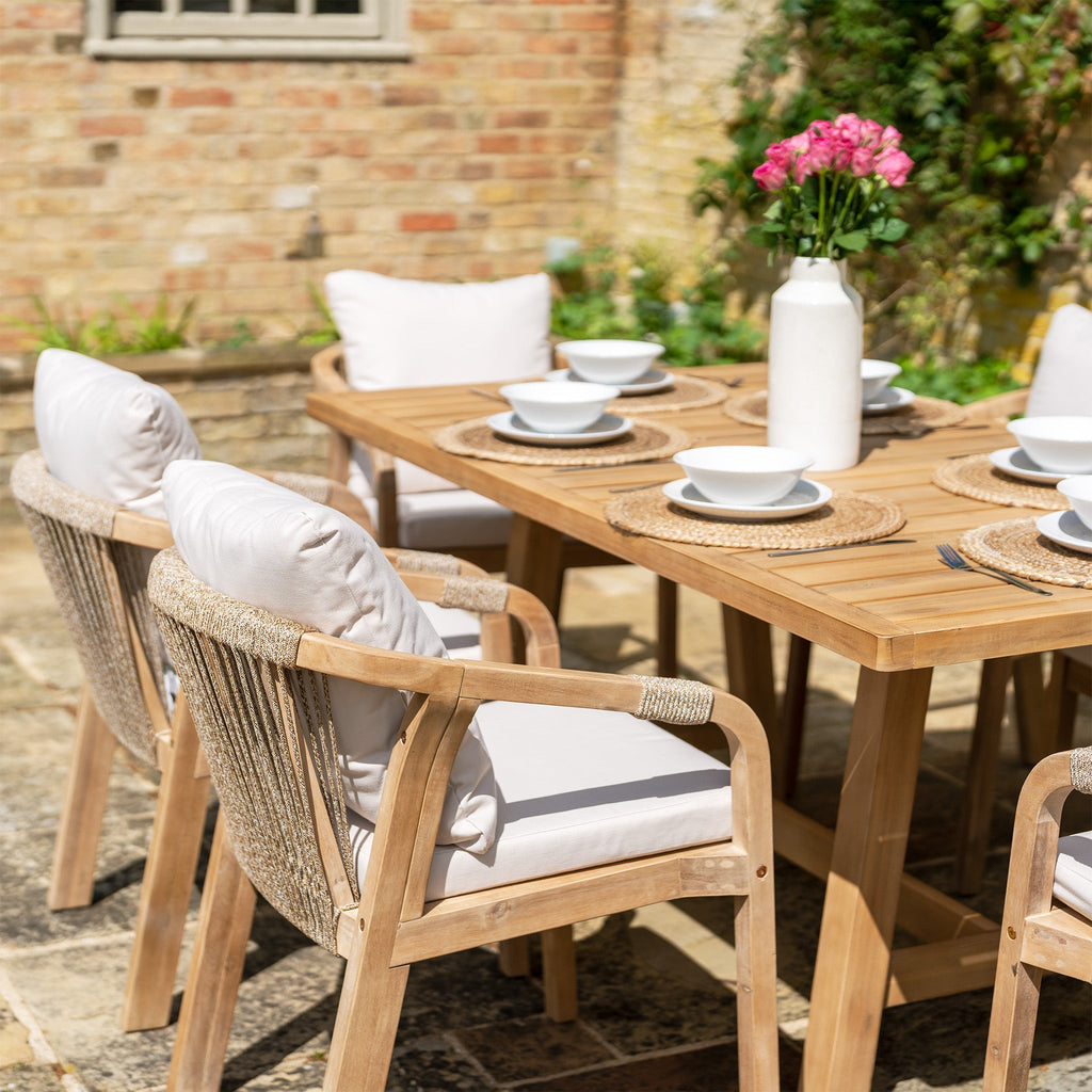 Quay 6 Seat Rectangular Dining Set in Linen