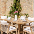 Quay 6 Seat Rectangular Dining Set in Linen