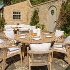 Quay 6 Seat Round Dining Set in Linen
