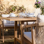 Quay 8 Seat Rectangular Dining Set In Linen