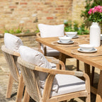 Quay 8 Seat Rectangular Dining Set In Linen