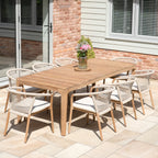 Sora 8 Seat Rope Dining Set with Teak Table in Stone
