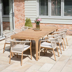 Sora 8 Seat Rope Dining Set with Teak Table in Stone