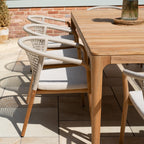 Sora 8 Seat Rope Dining Set with Teak Table in Stone