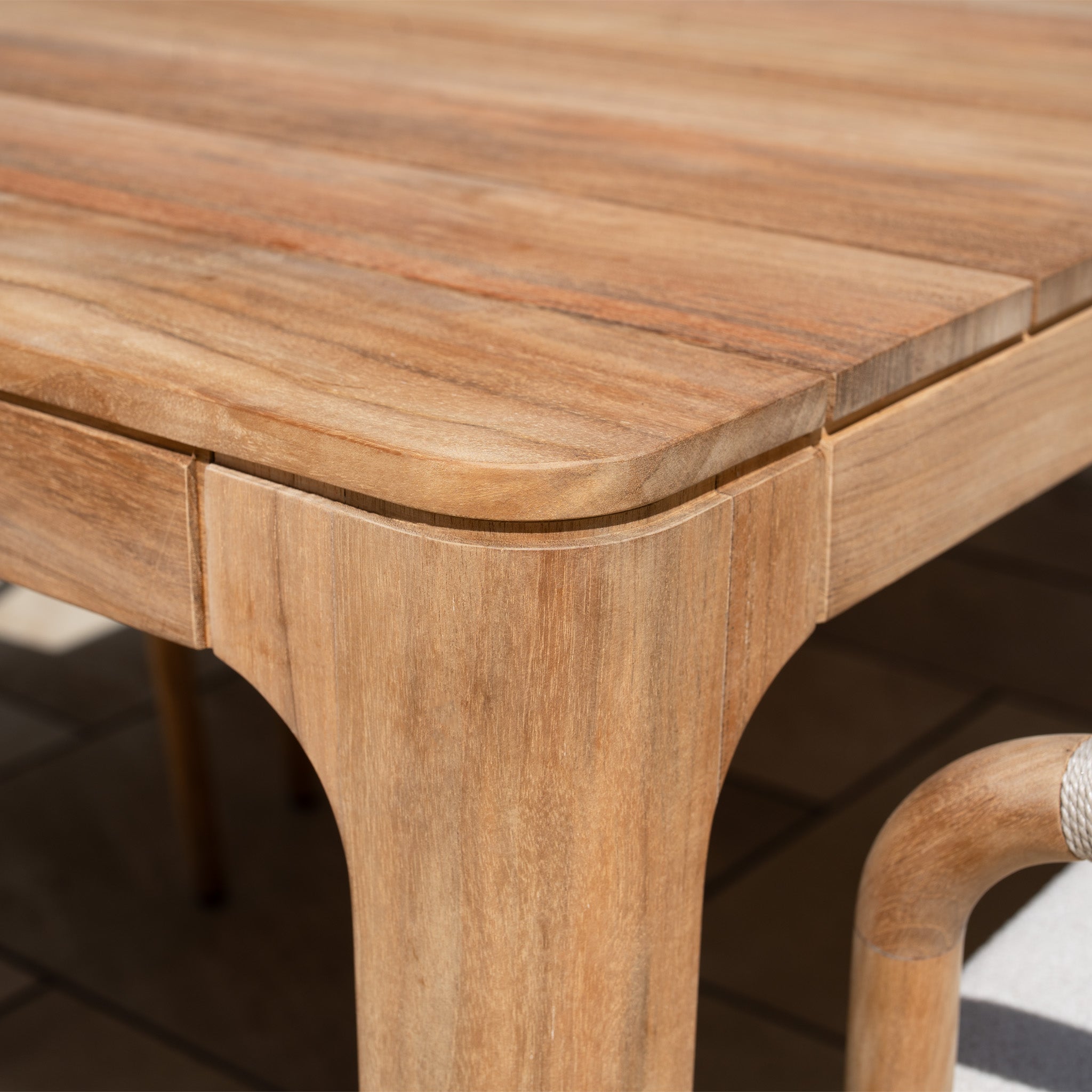 Sora 8 Seat Rope Dining Set with Teak Table in Stone