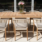 Sora 8 Seat Rope Dining Set with Teak Table in Stone