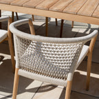 Sora 8 Seat Rope Dining Set with Teak Table in Stone