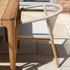 Sora 8 Seat Rope Dining Set with Teak Table in Stone