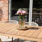 Sora 8 Seat Rope Dining Set with Teak Table in Stone