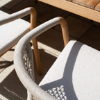 Sora 8 Seat Rope Dining Set with Teak Table in Stone