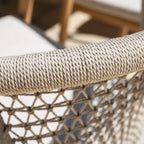 Sora 8 Seat Rope Dining Set with Ceramic Top Table in Stone