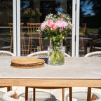 Sora 8 Seat Rope Dining Set with Ceramic Top Table in Stone