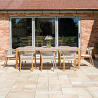 Sora 8 Seat Rope Dining Set with Ceramic Top Table in Stone