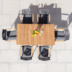 Tellaro 6 Seat Rectangular Dining Set with Teak Table in Charcoal