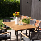 Tellaro 6 Seat Rectangular Dining Set with Teak Table in Charcoal
