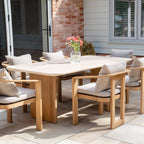 Tivoli 6 Seat Dining Set with Marble Dining Table in Fawn