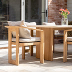 Tivoli 6 Seat Dining Set with Marble Dining Table in Fawn