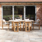Tivoli 6 Seat Dining Set with Marble Dining Table in Fawn