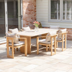 Tivoli 6 Seat Dining Set with Marble Dining Table in Fawn
