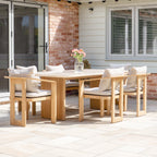 Tivoli 6 Seat Dining Set with Marble Dining Table in Fawn