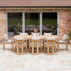 Tivoli 8 Seat Dining Set with Teak Dining Table in Fawn