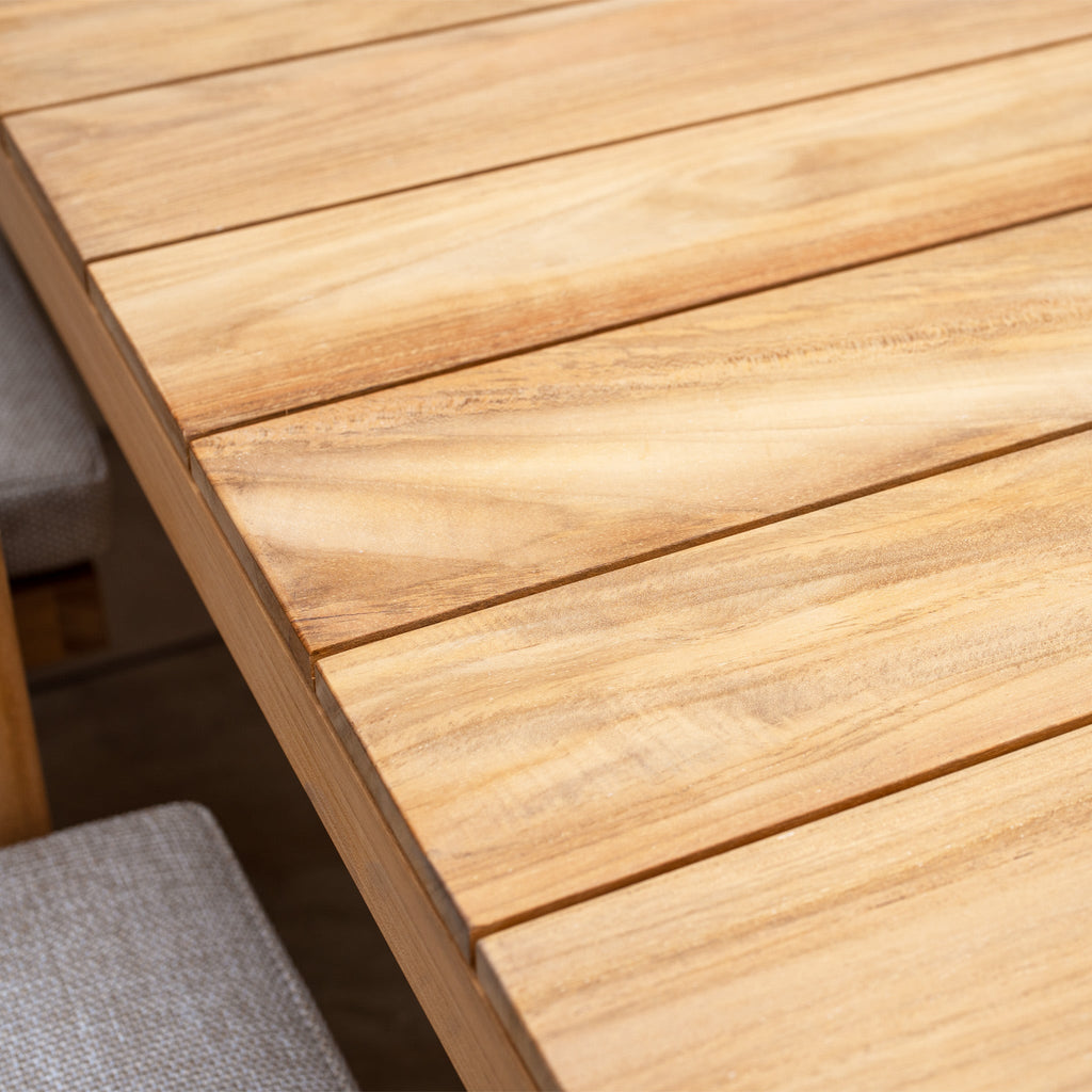 Tivoli 8 Seat Dining Set with Teak Dining Table in Fawn