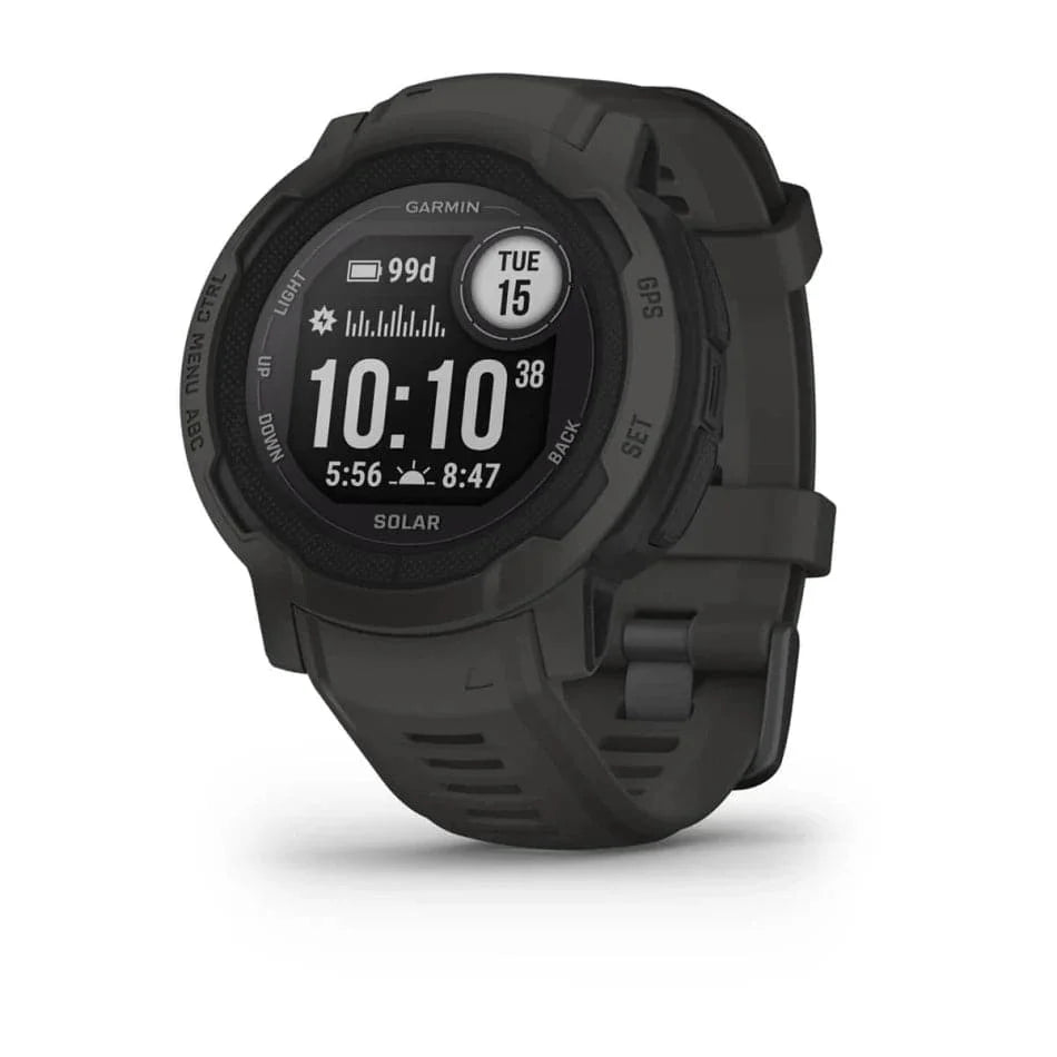Garmin Instinct 2S SOLAR, Smaller Rugged GPS Smartwatch, Built-in Sports Apps and Health Monitoring, Solar Charging and Ultratough Design Features, Graphite