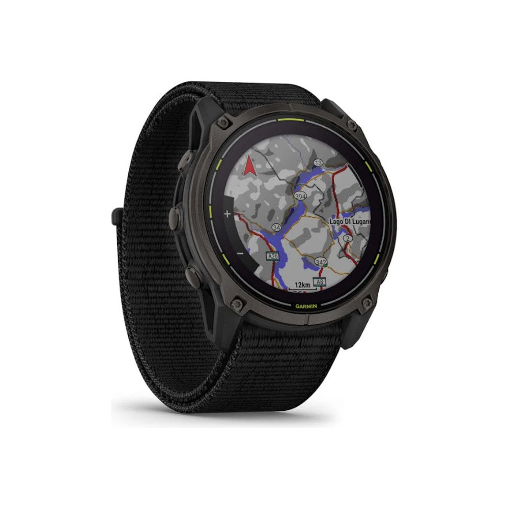 Garmin Enduro 3 Solar Sapphire GPS Multisport Smartwatch - Black/Carbon Gray DLC Titanium, Ultra-Fit Nylon Strap