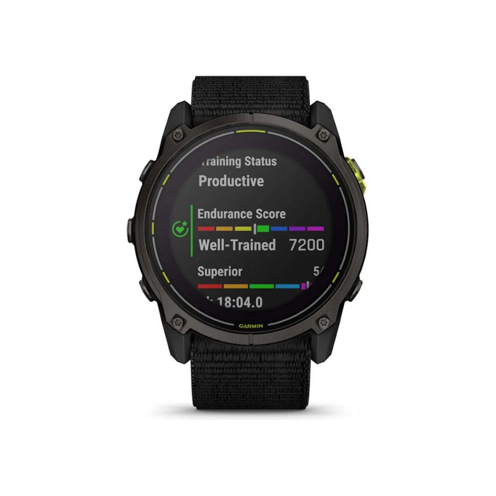 Garmin Enduro 3 Solar Sapphire GPS Multisport Smartwatch - Black/Carbon Gray DLC Titanium, Ultra-Fit Nylon Strap