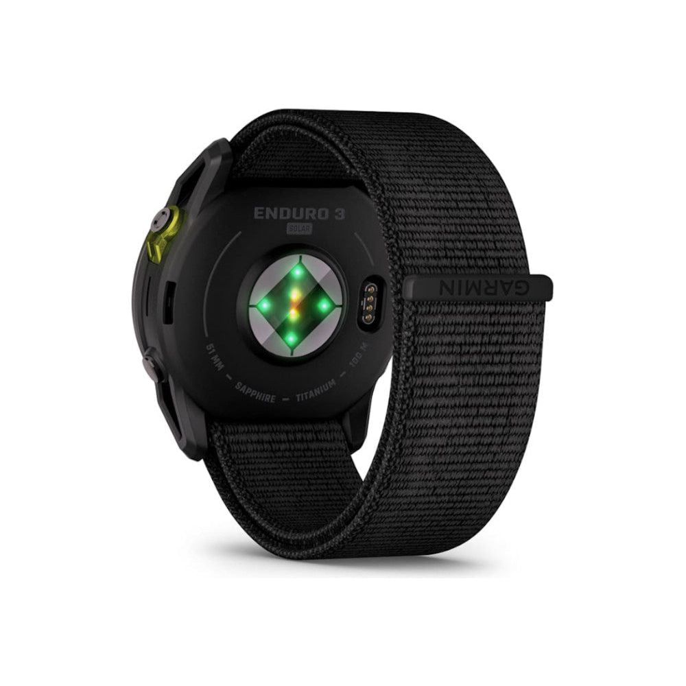 Garmin Enduro 3 Solar Sapphire GPS Multisport Smartwatch - Black/Carbon Gray DLC Titanium, Ultra-Fit Nylon Strap