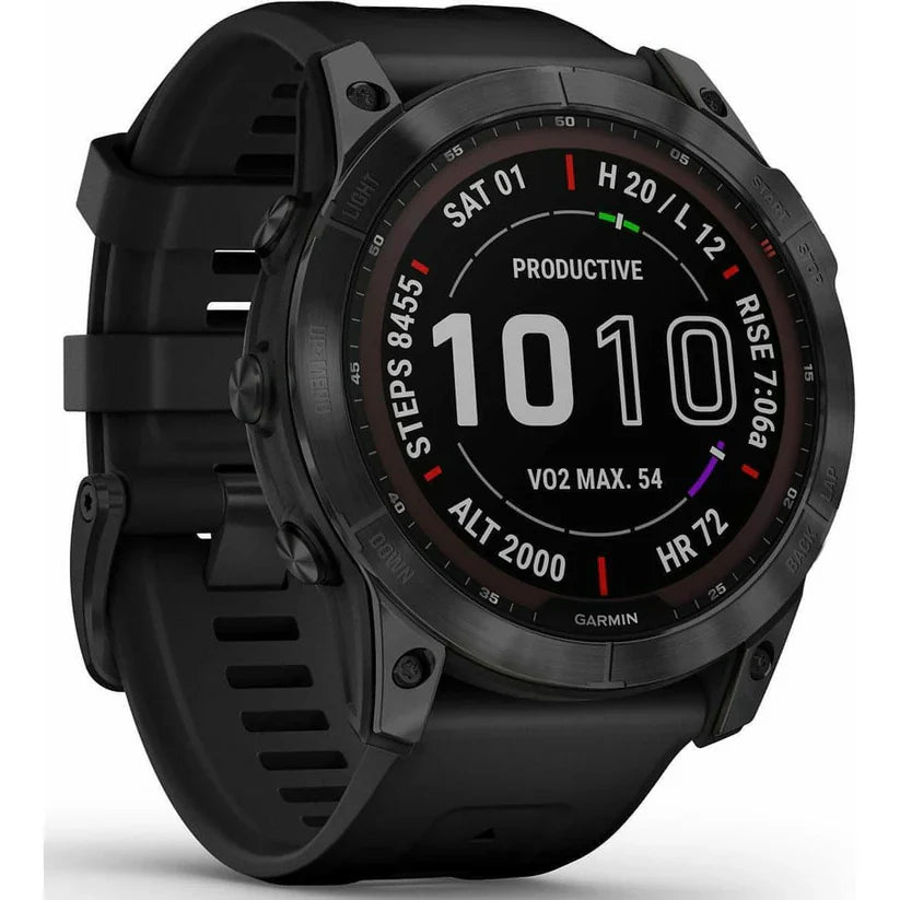 Garmin Fenix 7X Sapphire Solar HRM GPS Multisport Watch – Black