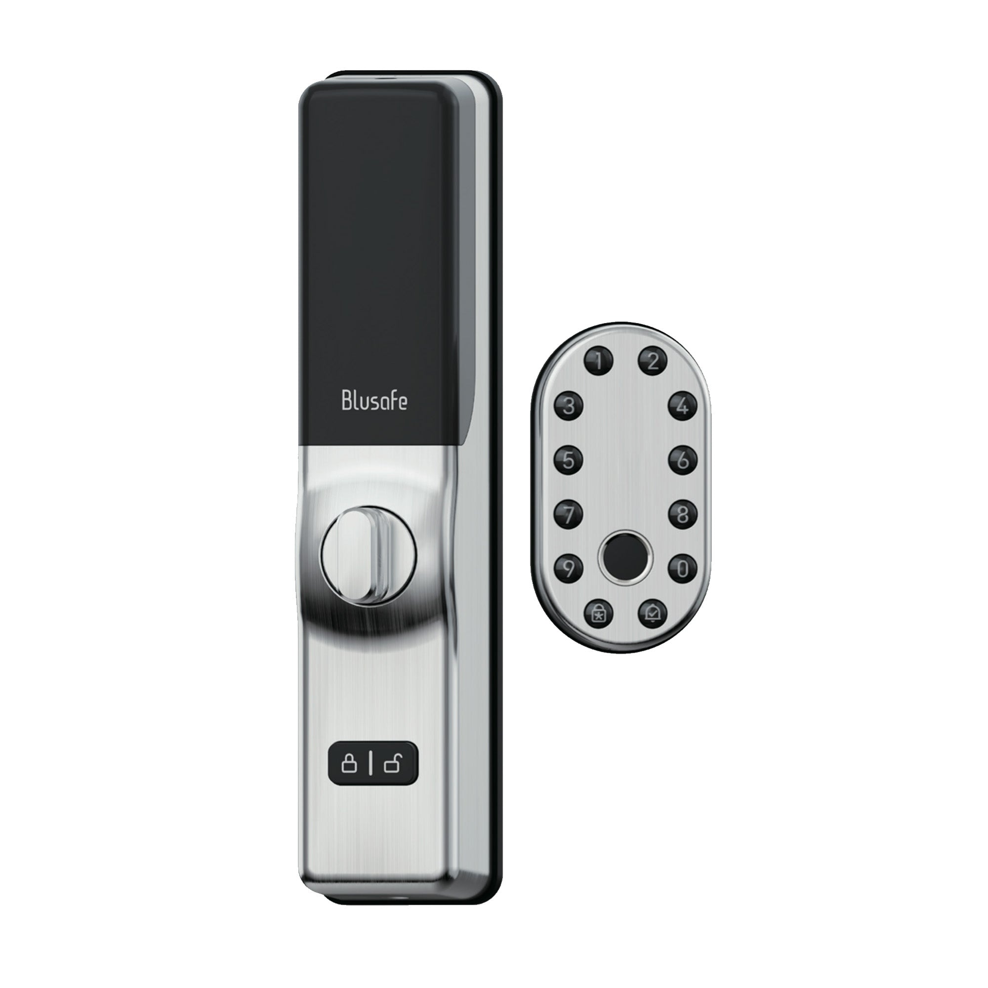 Yunity Brushed Nickel - Smart Escutcheon Smart Door Lock To Suit Pull Bars, Auto Locks, Slam Shut Multi Points