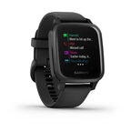 Garmin Venu Sq Music Edition Slate Aluminium Bezel with Black Case and Silicone Band
