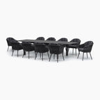 Monterrey 10 Seat Rope Extending Dining Set in Grey