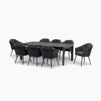Monterrey 8 Seat Rope Extending Dining Set in Grey