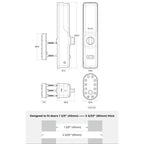 Yunity Brushed Nickel - Smart Escutcheon Smart Door Lock To Suit Pull Bars, Auto Locks, Slam Shut Multi Points