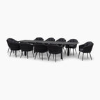 Palma 10 Seat Rope Extending Dining Set in Grey