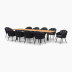 Palma 8 Seat Rope Extending Teak Dining Set in Grey