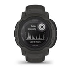 Garmin Instinct 2S SOLAR, Smaller Rugged GPS Smartwatch, Built-in Sports Apps and Health Monitoring, Solar Charging and Ultratough Design Features, Graphite