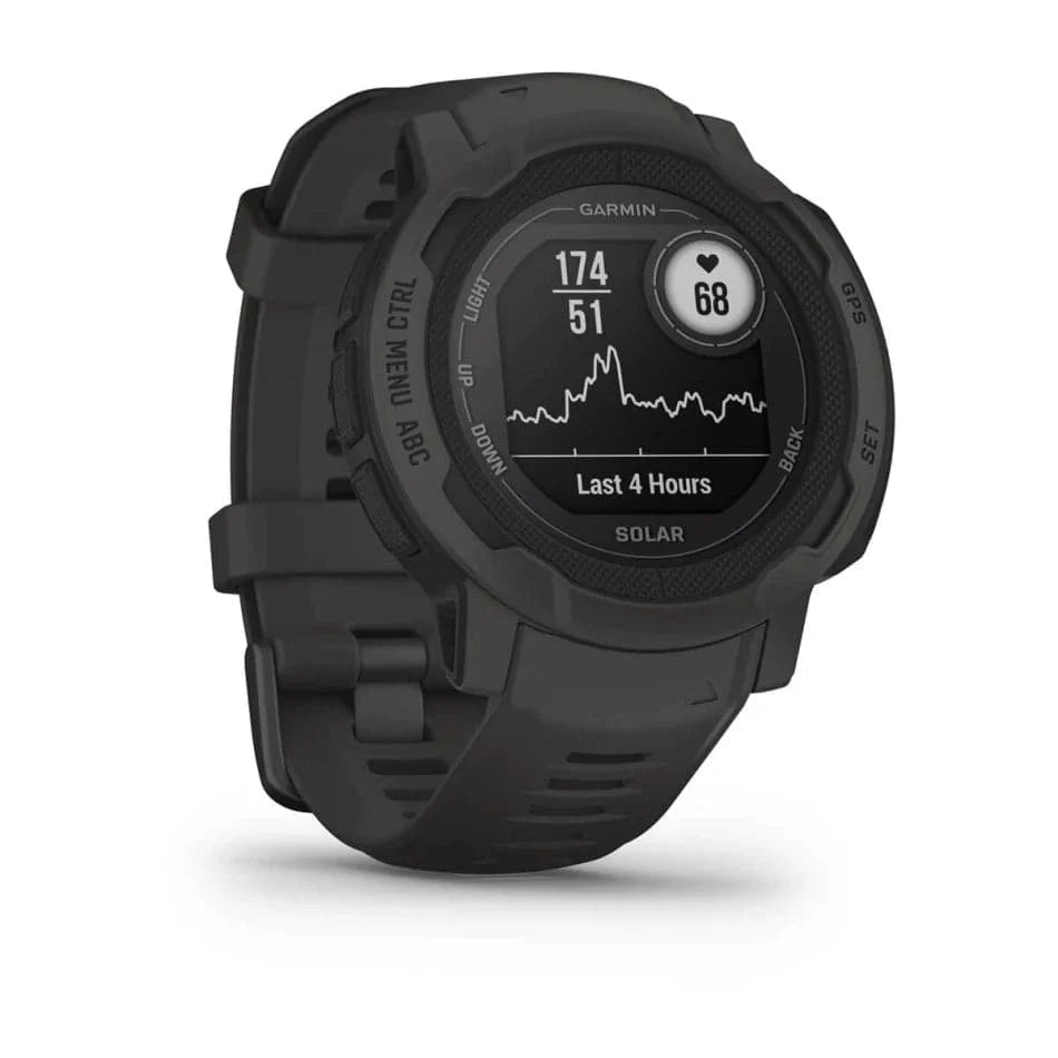Garmin Instinct 2S SOLAR, Smaller Rugged GPS Smartwatch, Built-in Sports Apps and Health Monitoring, Solar Charging and Ultratough Design Features, Graphite