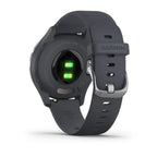 vívomove® 3S Silver stainless steel bezel with granite blue case and silicone band