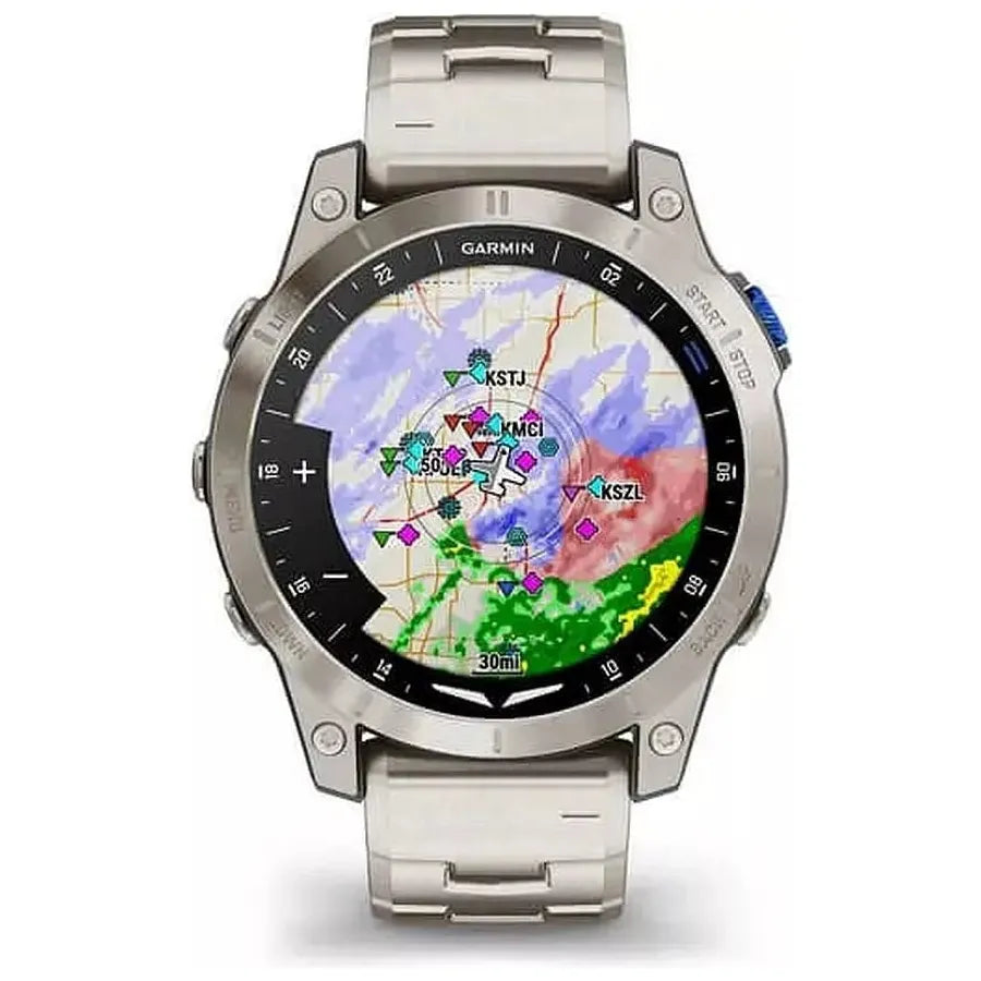 Garmin D2 Mach 1 Pro Aviator Smartwatch – GPS Moving Map, Aviation Weather, AMOLED Display, Flashlight